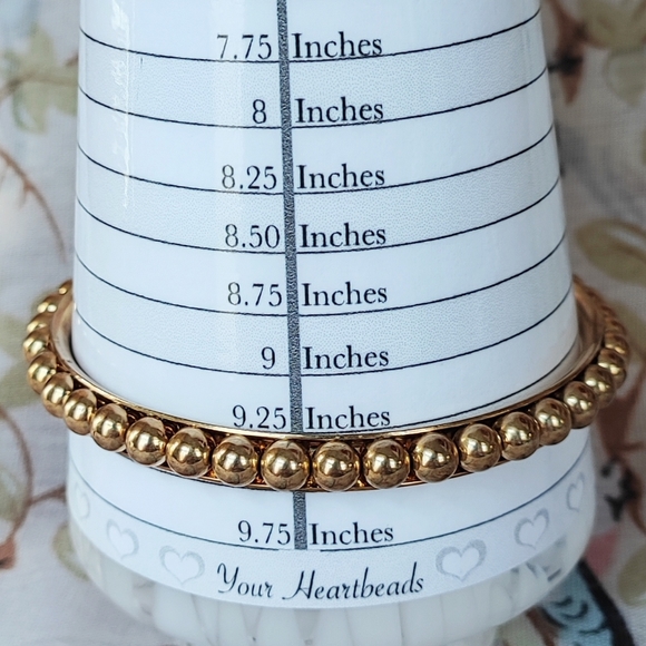 Bangle Beaded Vintage Oversized Tarnish Free EUC Gold Tone Brass Timeless - Picture 8 of 8